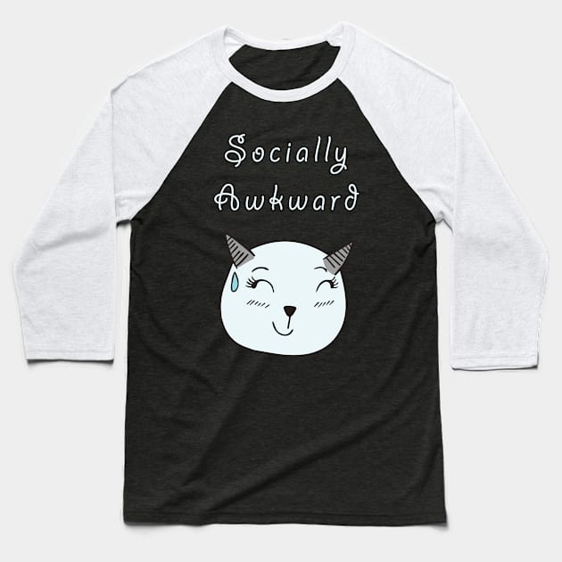 Socially Awkward Baseball T-Shirt by lilmousepunk